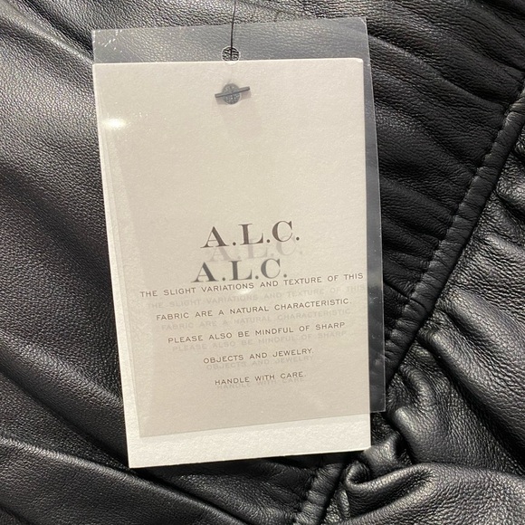 A.L.C. Jupiter Leather Mini Skirt Black 0 2 NWT - Picture 5 of 7